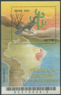 Brasilien 2002 Naturschutz, Spixguan, Säulenkaktus Block 119 Postfrisch (C11728) - Hojas Bloque