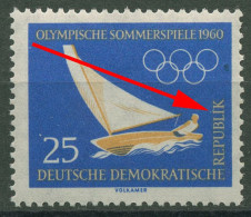 DDR 1960 Olympische Spiele 1960 Rom Mit Plattenfehler 749 F 43 Postfrisch - Errors & Oddities