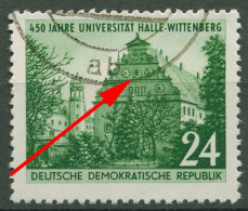 DDR 1952 Universität Halle-Wittenberg Plattenfehler 318 F 36 Gestempelt - Abarten Und Kuriositäten