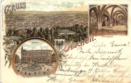 Gruss Aus Aachen - Litho - Aken