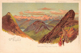 PILATUS (LU) Litho - Aussicht Vom Tomlishornweg Nach Süden - Verlag Frey & Sohne  - Sonstige & Ohne Zuordnung