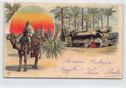 Egypt - Statue Of Ramses In Memphis - Camel Train - LITHO - Publ. Künzli 6005 - Autres & Non Classés