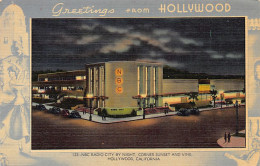 HOLLYWOOD (CA) 123 NBC Radio City By Night, Corner Sunset And Vine - Publ. Gardner-Thompson Co.  - Andere & Zonder Classificatie