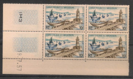 SPM - 1957 - N°YT. 357 - Phare 10f - Bloc De 4 Coin Daté - Neuf Luxe ** / MNH / Postfrisch - Neufs