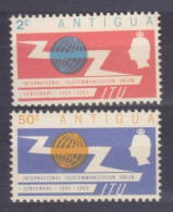 1965 Antigua  142-143 100 Years Of ITU - Otros & Sin Clasificación