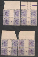 GUYANE - 1922 - N°YT. 91 à 94 - Série Complète En Blocs De 4 Millésimés - Neuf Luxe ** / MNH / Postfrisch - Unused Stamps