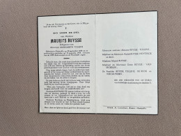 BUYSSE Maurits °OOSTEEKLO 1899 +OOSTEEKLO 1958 - TOLLENS - DE BUCK - VERCAUTEREN - NUYTINCK - VAN EECKELEN - Obituary Notices