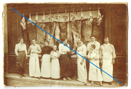 AULT - ONIVAL (80). Photographie Rare 1900 : Boucherie à Ault. 12x17,5cm. - Ault
