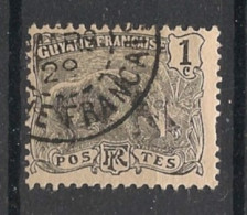 GUYANE - 1904-07 - N°YT. 49 - Fourmilier 1c Noir - Oblitéré / Used - Usati