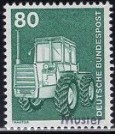 GERMANY(1975) Tractor. MUSTER (specimen) Overprint. Scott No 1178. - Autres & Non Classés