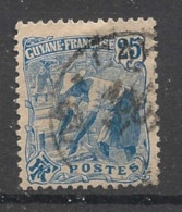 GUYANE - 1904-07 - N°YT. 56 - Laveur D'or 25c Bleu - Oblitéré / Used - Usados