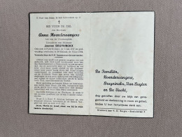 HOENDERVANGERS Anna °PUTTE-HOLLAND 1877 +SINT-NIKLAAS 1954 - BRUYNINCKX - VAN BUYTEN - DE VACHT - Décès