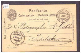 WENGNERALP SCHEIDEGG - GANZSACHE - ENTIER POSTAL - TB - Autres & Non Classés