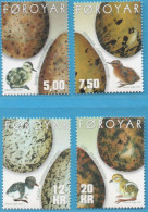 Faeroër 2002 Bird Eggs And Chicks 4 Values MNH Faroe Islands Whimbrel, Snipe, Oystercatcher, Golden Plover - Other & Unclassified