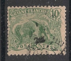 GUYANE - 1922-26 - N°YT. 76 - Fourmilier 10c Vert - Oblitéré / Used - Gebraucht