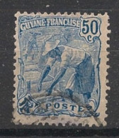 GUYANE - 1922-26 - N°YT. 82 - Laveur D'or 50c Bleu - Oblitéré / Used - Oblitérés