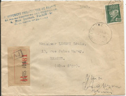 SOLDES - 1941-42  N° 521B Oblitéré (o) Seul Sur Lettre Recommandée (AJ) - Paris - Storia Postale