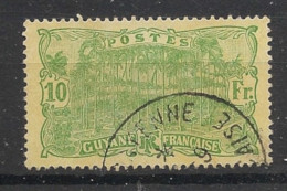 GUYANE - 1922-26 - N°YT. 89 - Laveur D'or 10f Vert Sur Jaune - Oblitéré / Used - Gebruikt