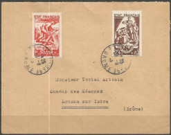 SOLDES - 1943 - N° 577 Et 578 Oblitérés Sur Lettre - RR - Briefe U. Dokumente