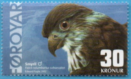 Faeroër 2002 Merlin 1 Value MNH Faroe Islands Falco Columbarius - Aigles & Rapaces Diurnes