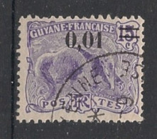 GUYANE - 1922 - N°YT. 91 - Fourmilier 1c Sur 15c Violet - Oblitéré / Used - Gebruikt