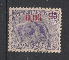 GUYANE - 1922 - N°YT. 94 - Fourmilier 5c Sur 15c Violet - Oblitéré / Used - Used Stamps