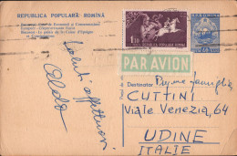 Airmail Stationery From Romania To Italy 1958 - Marcofilia