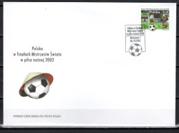 Poland 2001 Football Soccer World Cup, Stamp On FDC - 2002 – Corea Del Sur / Japón