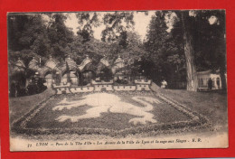 (RECTO / VERSO) LYON - N° 71 - PARC DE LA TETE D' OR - ARMES DE LA VILLE CACHET COMMISSAIRE MILITAIRE GARE DE VAISE 1916 - Autres & Non Classés