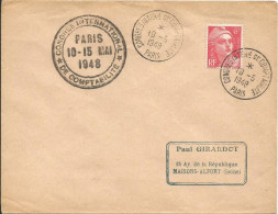 SOLDES - 1948 - N° 721 Seul Sur Lettre : CONGRES INTERNATIONAL DE COMPTABILITE - PARIS - 10/05/1948 - Cachets Commémoratifs