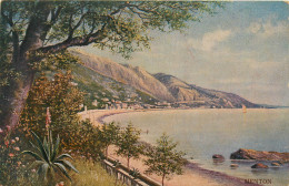 06* MENTON   Plage (illustree)   RL21,0553 - Menton