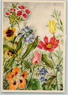 39163321 - Sign. Marianne Schneegans Serie Blumen Gartenblume AK - Andere & Zonder Classificatie