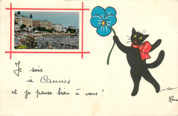 06* CANNES   « pensée  «   Chats  (CPSM 9x14cm)   RL21,0656 - Cannes