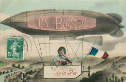 94* LA PIE « un Baiser »  Illustree « dirigeable »       RL32,1079 - Autres & Non Classés