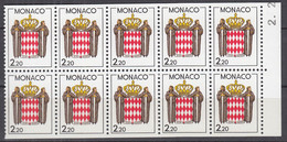 MONACO  Heftchenblatt 1, Postfrisch **, Landeswappen, 1987 - Postzegelboekjes