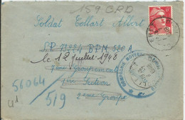 SOLDES - 1948 - N° 721 Seul Sur Lettre : Envoi à Un Soldat En Garnison Et Suivi - Lettres & Documents