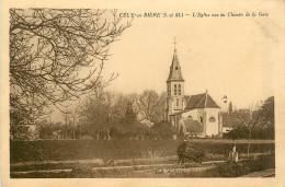 77* CELY EN BIERE Eglise Et Chemin De La Gare         RL43,0987 - Autres & Non Classés