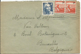 SOLDES - 1948 - N° 725 Et 750 (x2)   Sur Lettre Vers La Belgique - Covers & Documents