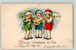 39177721 - Merry Christmas  Kinder Musizieren , Geige Troete Und Mandoline AK - Autres & Non Classés