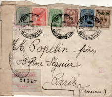 PERU 1917 R - LETTER SENT FROM LIMA TO PARIS / PART OF COVER / - Peru