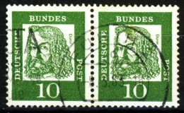 BRD DS BED. DEUT. Nr 350y Zentrisch Gestempelt WAAGR PAAR X278F0A - Used Stamps