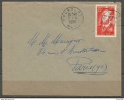 SOLDES - 1951 – N° 880 Seul Sur Lettre COUSOLRE - Storia Postale