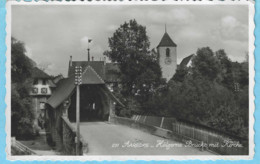 Schweiz-Suisse-Aarberg(Olten-Zofingen-Aargau-Argovie)+/-1950-Hölzerne Brücke Mit Kirche-Eglise-Photo Perrochet, Lausanne - Zofingen