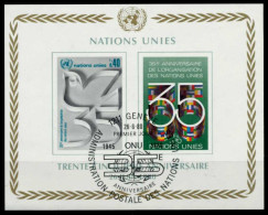 UNO GENF Block 02 Zentrisch Gestempelt S0045AE - Altri & Non Classificati