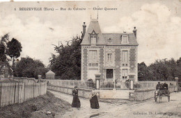 Beuzeville Animée Rue Du Calvaire Chalet Quesney Attelage - Autres & Non Classés