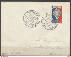 SOLDES - 1952 – N° 906 Seul Sur Lettre – Journée Franco Américaine – LANNOY DU NORD - Lettres & Documents