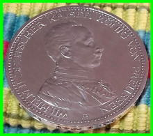 ALEMANIA MONEDA DE 5 MARK AÑO 1913 FRIEDRICH WILHELM II PREUSSEN CIEN AÑOS DE ANTIGÜEDAD SIN CIRCULAR3 - 2, 3 & 5 Mark Plata