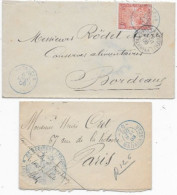 MADAGASCAR 2 Lettres Franchise Militaire Cachet Provisoire à N° , + 1 Cachet Ligne Maritime - Covers & Documents