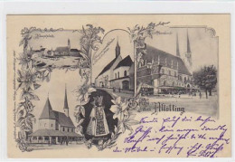 39048221 - Gruss Aus Altoetting Mit Hauptplatz, Kapuziner Kloster Und Kirche St. Anna, Pfarrkirche, H. Kapelle Und Gnad - Andere & Zonder Classificatie