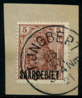 SAARGEBIET GERMANIA Nr 44b Zentrisch Gestempelt Briefstück X7B228A - Used Stamps